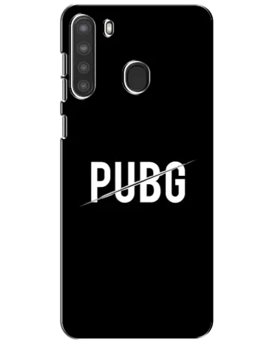 Чехол для Samsung Galaxy A21 (A215) с картинкой «PUBG — белый логотип»