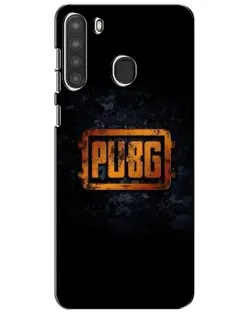 Чехол для Samsung Galaxy A21 (A215) с картинкой «PUBG — золотой логотип»