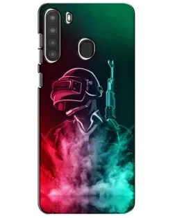 Чехол для Samsung Galaxy A21 (A215) с картинкой «PUBG — огненный воин»