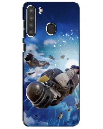 Чехол для Samsung Galaxy A21 (A215) с картинкой «Десант PUBG — прыжок»