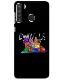 Чехол для Samsung Galaxy A21 (A215) с картинкой «Логотип Among Us» Чехол для Samsung Galaxy A21 (A215) с картинкой «Логотип Among Us»