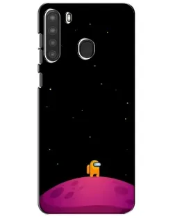 Чехол для Samsung Galaxy A21 (A215) с картинкой «Одинокий герой на планете»