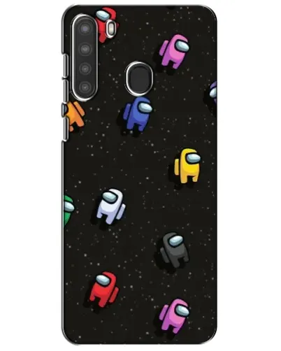 Чехол для Samsung Galaxy A21 (A215) с картинкой «Космический паттерн Among Us»