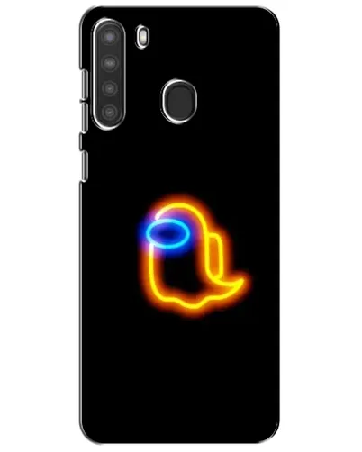 Чехол для Samsung Galaxy A21 (A215) с картинкой «Among Us неоновое сияние»