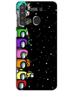 Чехол для Samsung Galaxy A21 (A215) с картинкой «Команда Among Us»