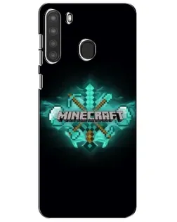 Чохол для Samsung Galaxy A21 (A215) з картинкою «Minecraft Diamond лого»