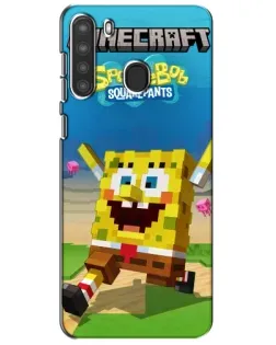 Чехол для Samsung Galaxy A21 (A215) с картинкой «Губка Боб Minecraft» Чехол для Samsung Galaxy A21 (A215) с картинкой «Губка Боб Minecraft»