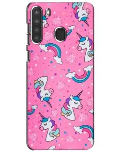 Чохол для Samsung Galaxy A21 (A215) з картинкою «Unicorn паттерн рожевий»