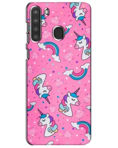 Чохол для Samsung Galaxy A21 (A215) з картинкою «Unicorn паттерн рожевий»