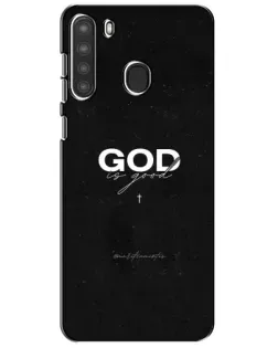 Чехол для Samsung Galaxy A21 (A215) с картинкой «GOD — Бог над всем»