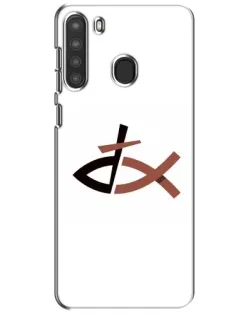 Чехол для Samsung Galaxy A21 (A215) с картинкой «Рыба и крест»