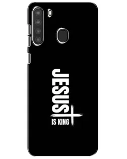 Чехол для Samsung Galaxy A21 (A215) с картинкой «Вертикаль веры Jesus»