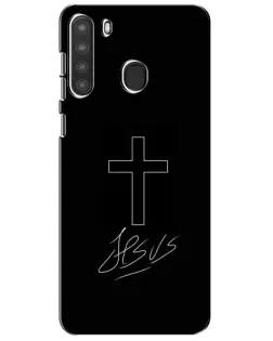 Чохол для Samsung Galaxy A21 (A215) з картинкою «Графічний хрест Jesus»
