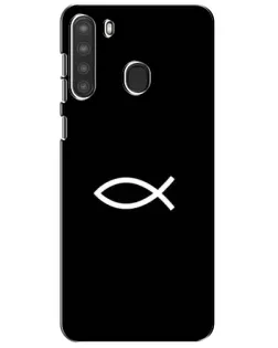 Чохол для Samsung Galaxy A21 (A215) з картинкою «Символ риби Jesus»