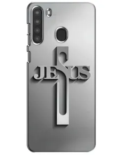 Чохол для Samsung Galaxy A21 (A215) з картинкою «Металевий хрест Jesus»