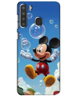 Чехол для Samsung Galaxy A21 (A215) с картинкой «Mickey и мыльные пузыри»