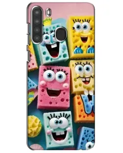 Чехол для Samsung Galaxy A21 (A215) с картинкой «Цветные губки»