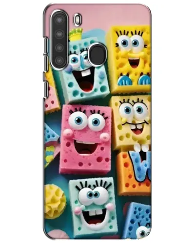Чехол для Samsung Galaxy A21 (A215) с картинкой «Цветные губки»