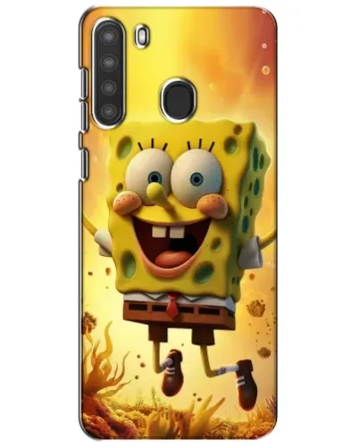 Чехол для Samsung Galaxy A21 (A215) с картинкой «Губка Боб прыгает»