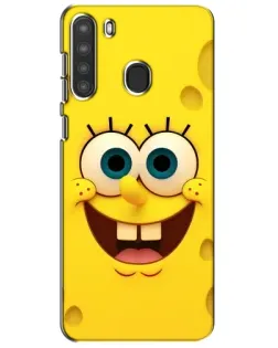 Чехол для Samsung Galaxy A21 (A215) с картинкой «Губка Боб улыбка»