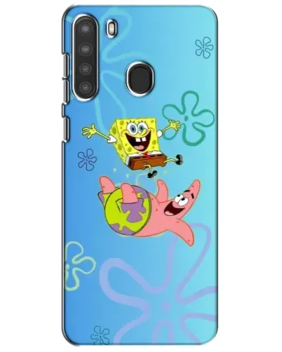 Чехол для Samsung Galaxy A21 (A215) с картинкой «Спанч Боб и Патрик»