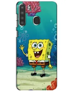 Чехол для Samsung Galaxy A21 (A215) с картинкой «Подводный привет»