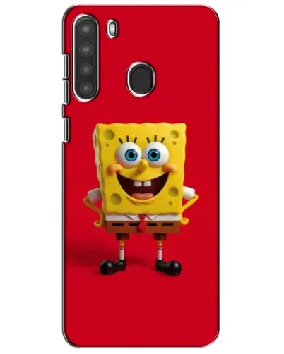 Чехол для Samsung Galaxy A21 (A215) с картинкой «Спанч Боб на красном»