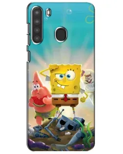 Чехол для Samsung Galaxy A21 (A215) с картинкой «Спанч Боб победитель»