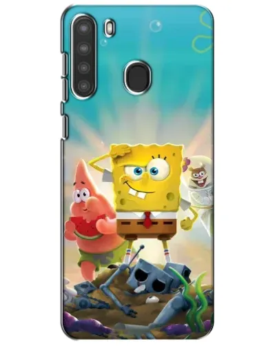 Чехол для Samsung Galaxy A21 (A215) с картинкой «Спанч Боб победитель»
