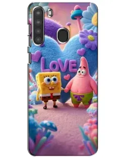 Чехол для Samsung Galaxy A21 (A215) с картинкой «Губка Боб Патрик»