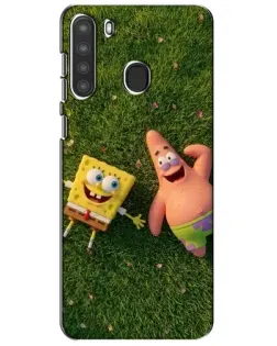 Чехол для Samsung Galaxy A21 (A215) с картинкой «Друзья на лужайке»