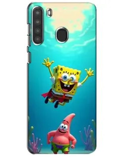 Чехол для Samsung Galaxy A21 (A215) с картинкой «Спанч Боб под водой»