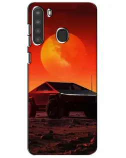 Чехол для Samsung Galaxy A21 (A215) с картинкой «Cybertruck на Марсе»