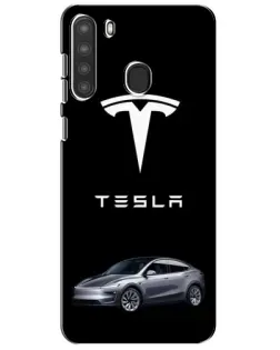 Чехол для Samsung Galaxy A21 (A215) с картинкой «Tesla Model Y»