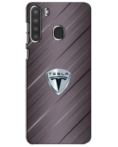 Чехол для Samsung Galaxy A21 (A215) с картинкой «Металлическая текстура Tesla»