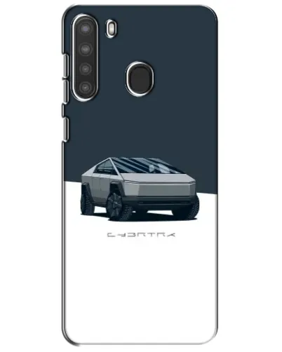 Чехол для Samsung Galaxy A21 (A215) с картинкой «Серебристый Cybertruck Tesla»