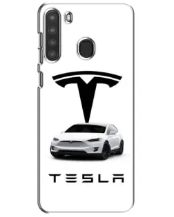 Чехол для Samsung Galaxy A21 (A215) с картинкой «Tesla White Style»