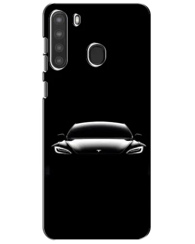 Чехол для Samsung Galaxy A21 (A215) с картинкой «Фары Tesla Night»