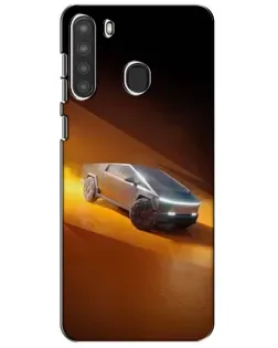 Чехол для Samsung Galaxy A21 (A215) с картинкой «Cybertruck в пустыне»