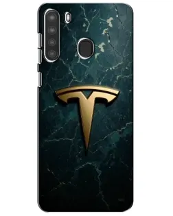 Чехол для Samsung Galaxy A21 (A215) с картинкой «Мраморная Tesla Gold»