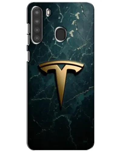 Чехол для Samsung Galaxy A21 (A215) с картинкой «Мраморная Tesla Gold»