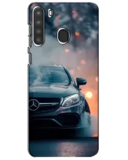 Чехол для Samsung Galaxy A21 (A215) с картинкой «Mercedes — ночной город»