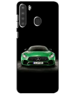 Чехол для Samsung Galaxy A21 (A215) с картинкой «Mercedes — неоновый лого»
