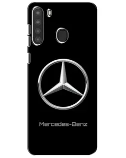 Чехол для Samsung Galaxy A21 (A215) с картинкой «Mercedes Silver Logo»