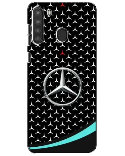Чехол для Samsung Galaxy A21 (A215) с картинкой «Mercedes — бирюзовый акцент»