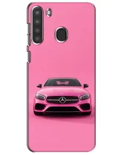 Чехол для Samsung Galaxy A21 (A215) с картинкой «Розовый Mercedes AMG»