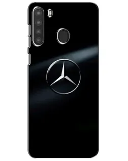 Чехол для Samsung Galaxy A21 (A215) с картинкой «Mercedes на металле»