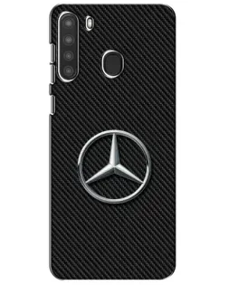 Чехол для Samsung Galaxy A21 (A215) с картинкой «Карбоновый Mercedes стиль»
