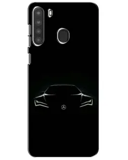 Чохол для Samsung Galaxy A21 (A215) з картинкою «Mercedes — силует авто» Чохол для Samsung Galaxy A21 (A215) з картинкою «Mercedes — силует авто»