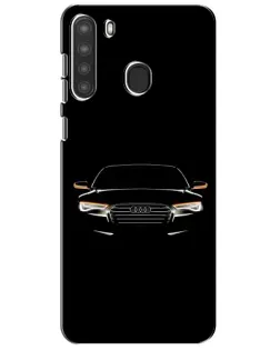 Чехол для Samsung Galaxy A21 (A215) с картинкой «Audi — ночной контур»